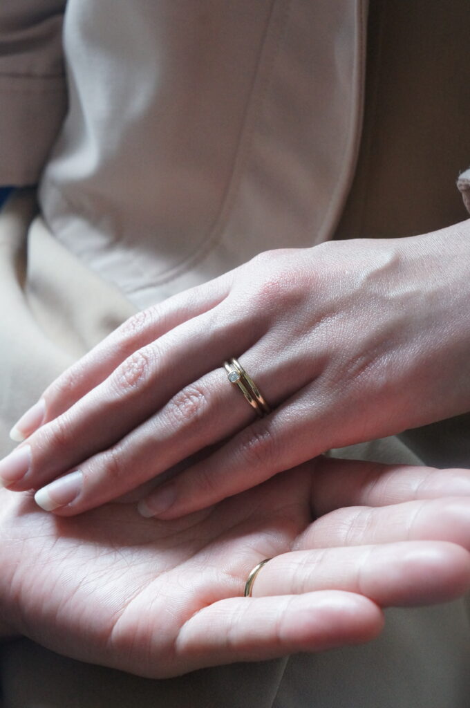 サプライズで贈られたエンゲージリングと♡　婚約指輪&結婚指輪