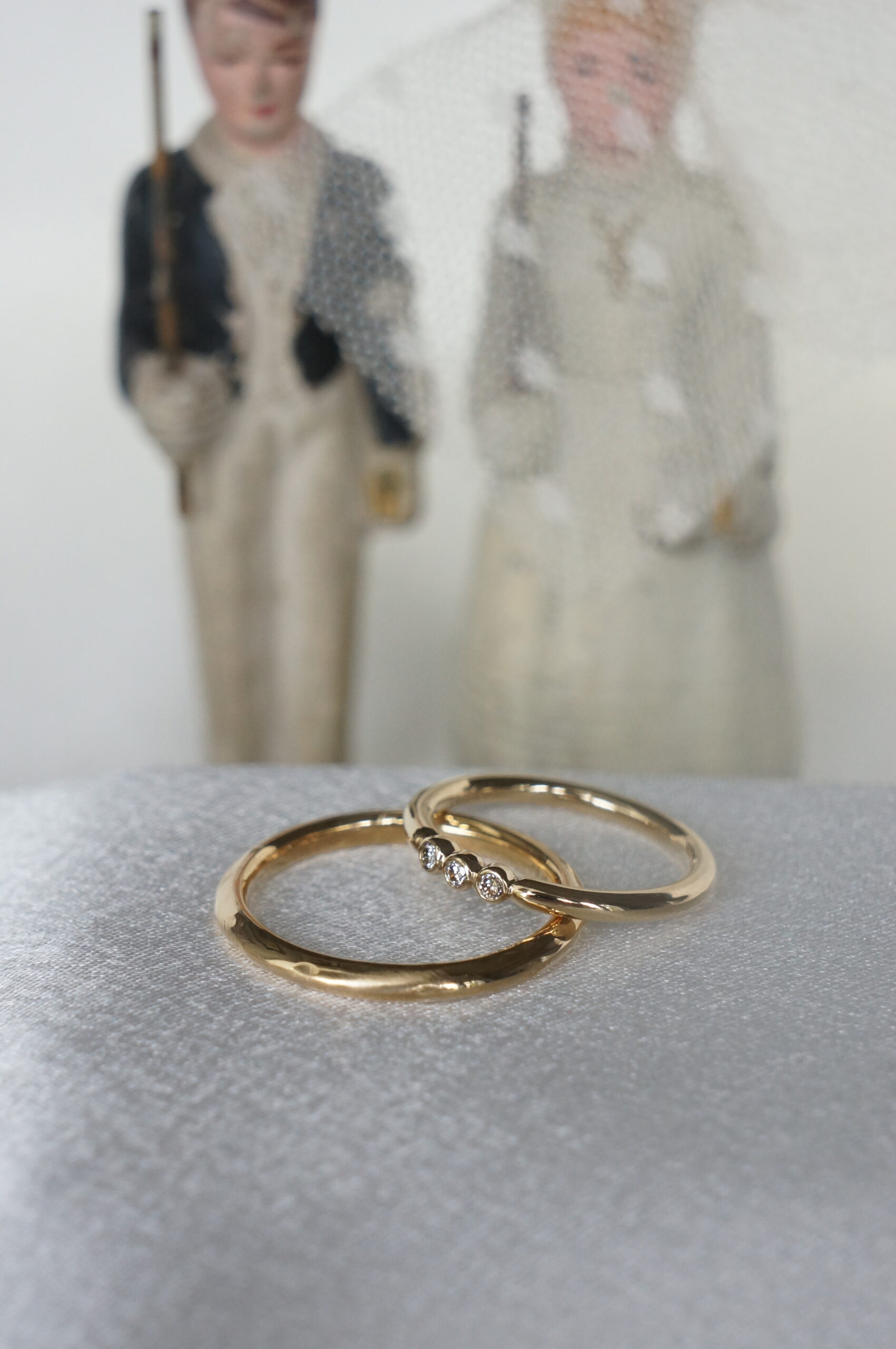 ブラウンダイアモンドリング　結婚指輪